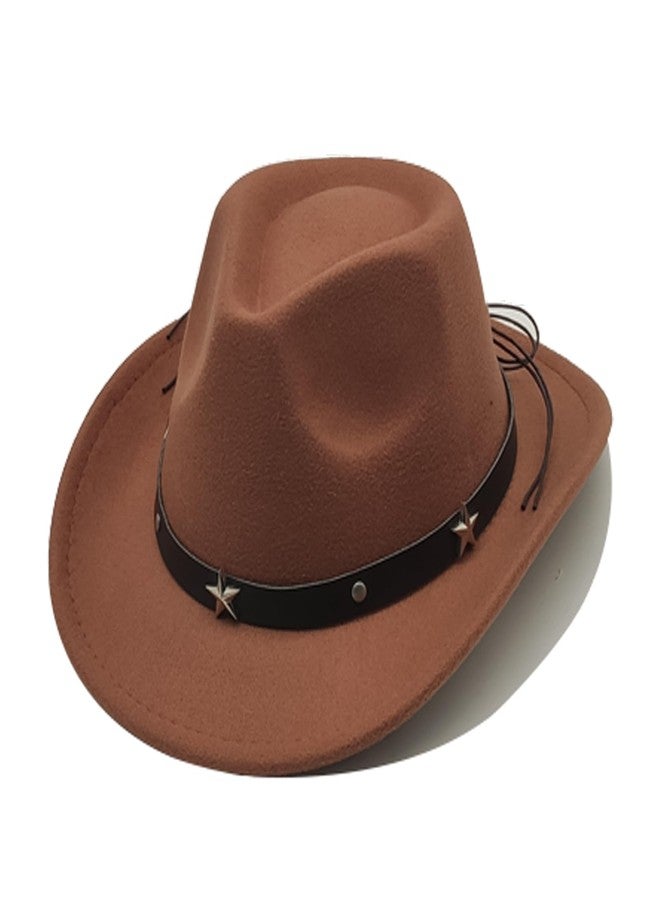 Willheoy 3 Pcs Kids Cowboy Hat Cowgirl Hat for Girl Boys Cowboy Hat with Buckle Belt Wide Brim Fedora Hat Dress Up Costume - Image 5